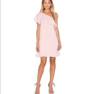 Amanda Uprichard Zoe Pink Asymmetrical Ruffled Dress- worn twice- perfect! XS